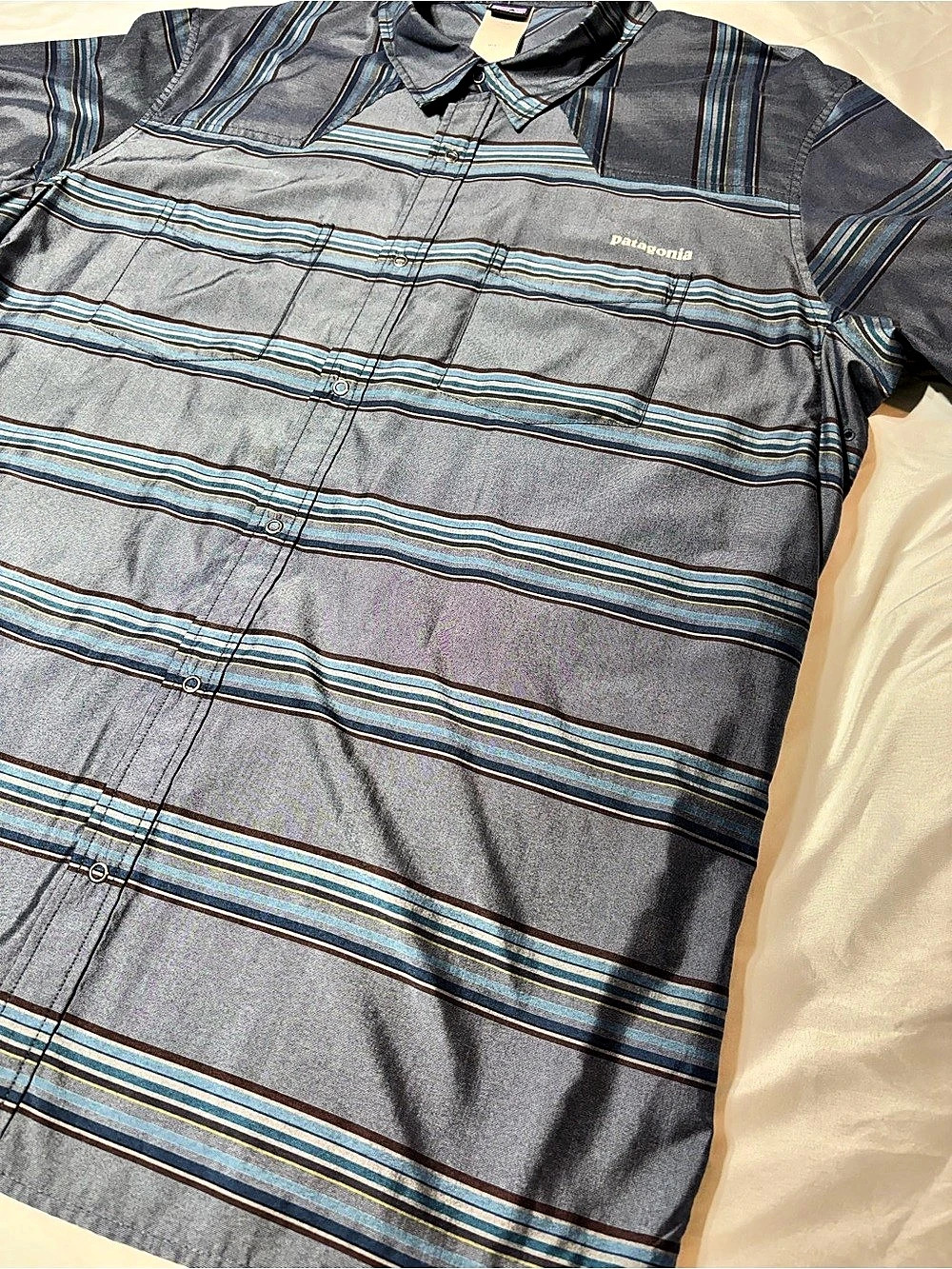 Patagonia Long Haul Western Snap Button Vented Trail Shirt XL Multi-Stripe